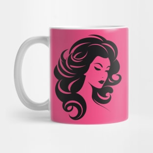 woman hair salon logo design t-shirt Mug